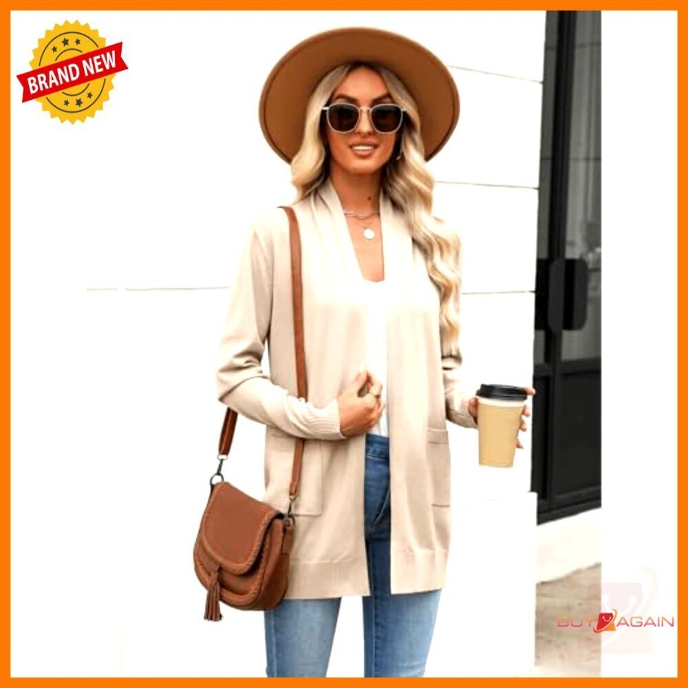 Long Cardigan Sweater Lightweight Open Front Duster Knit Fashion Trendy - Picture 4 of 6